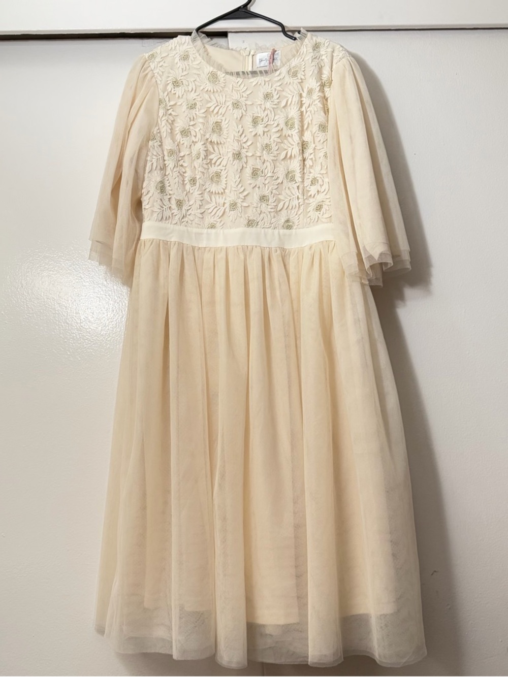 Dainty Jewells Cream Floral Embroidered Midi Dress